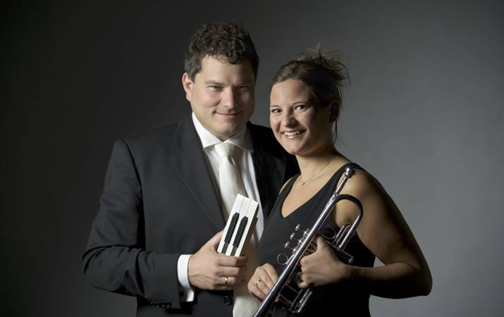 Dorte Zielke trompetleikari og Sören Johansen orgelleikari