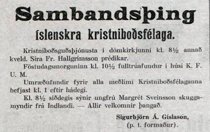 Auglýsing í Vísi 25. september 1929  - nokkru fyrir stofnun SÍK